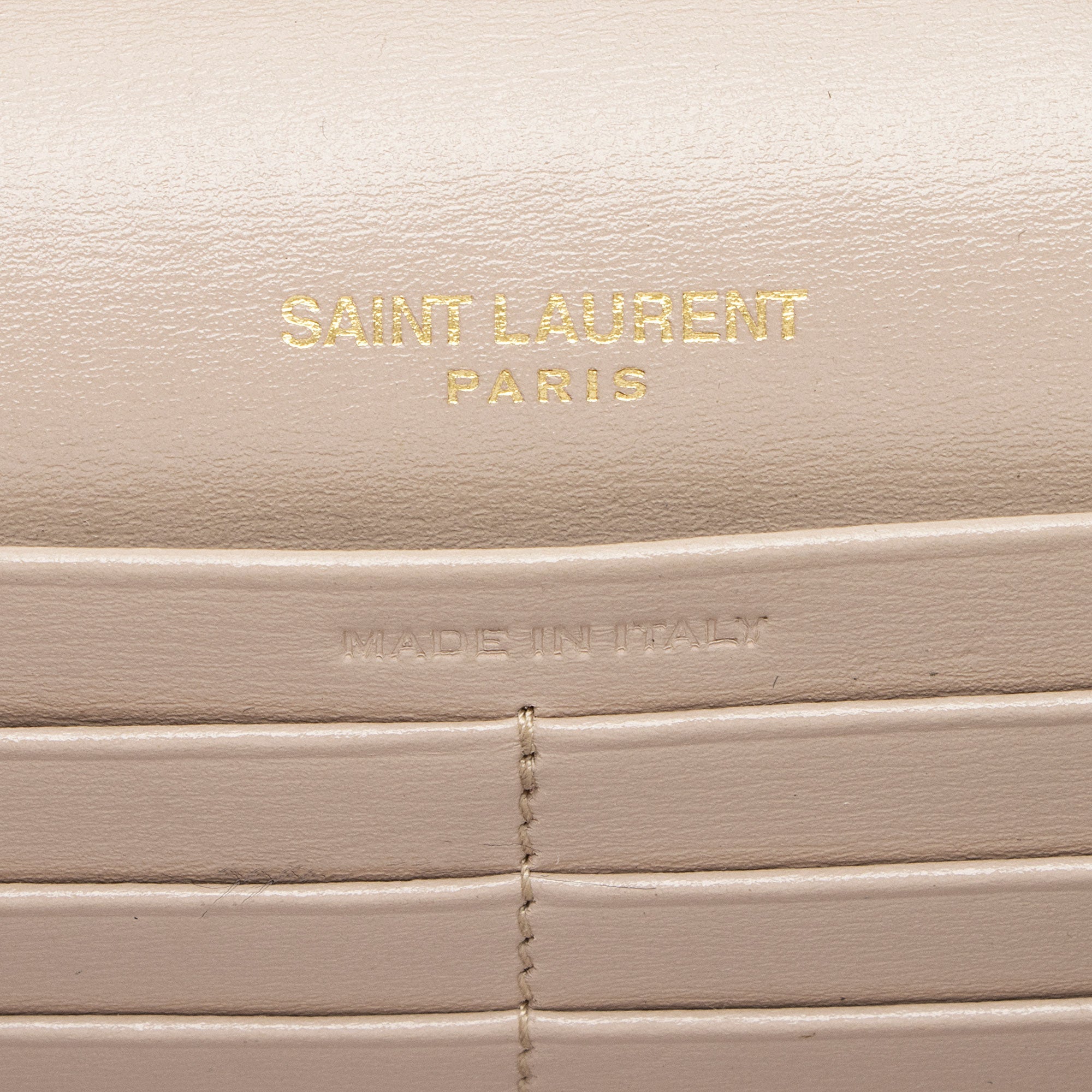Saint Laurent Leather Monogram Sulpice Chain Wallet