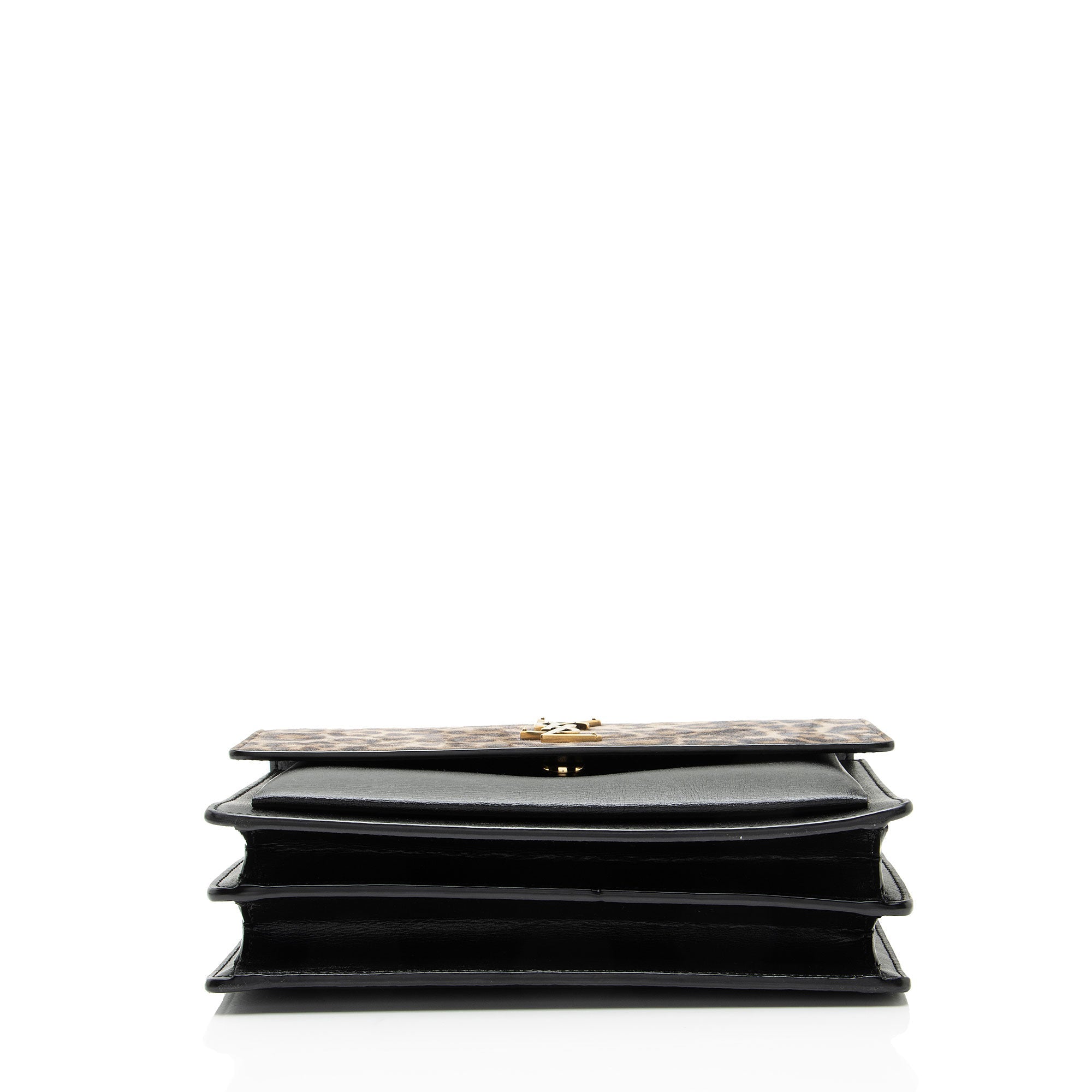 Saint Laurent Leopard Printed Suede Monogram Sunset Medium Shoulder Bag