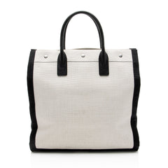 Saint Laurent Linen Calfskin Rive Gauche N/S Tote