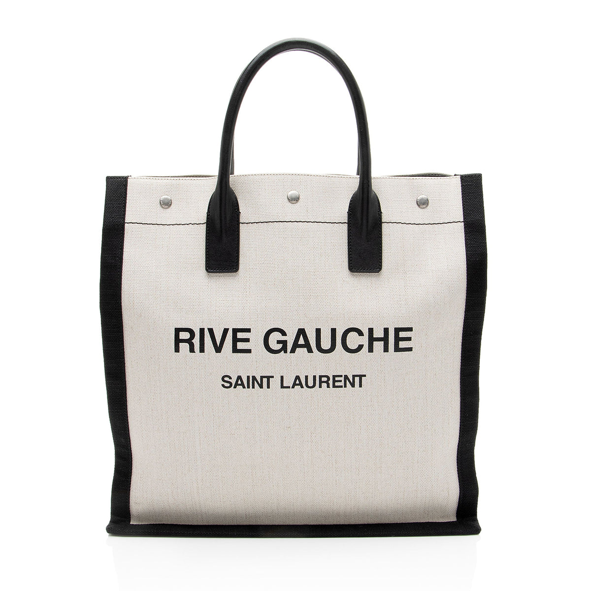 Saint Laurent Linen Calfskin Rive Gauche N/S Tote