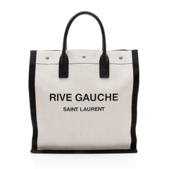 Saint Laurent Linen Calfskin Rive Gauche N/S Tote