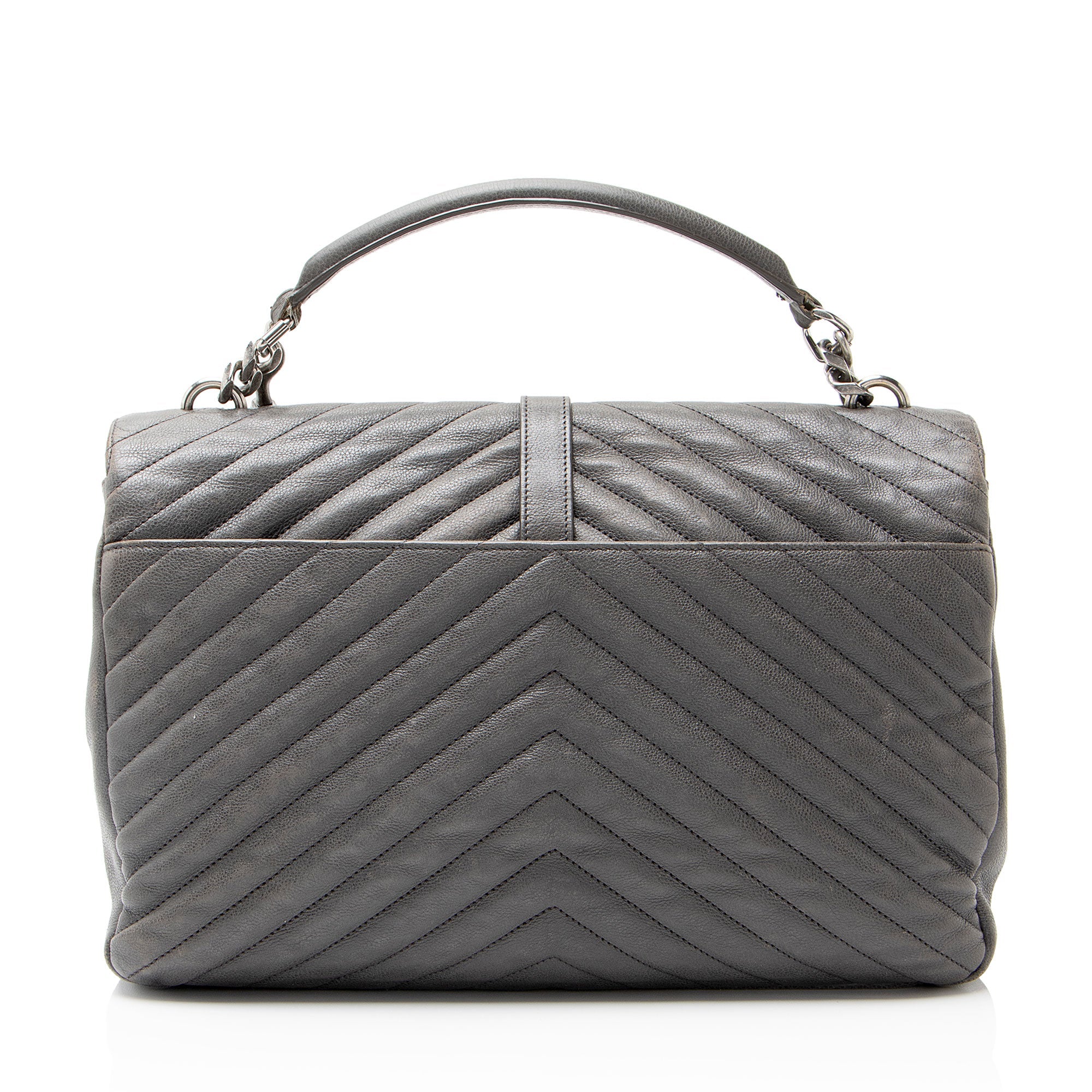 Saint Laurent Matelasse Calfskin Monogram College Large Shoulder Bag