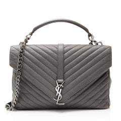Saint Laurent Matelasse Calfskin Monogram College Large Shoulder Bag