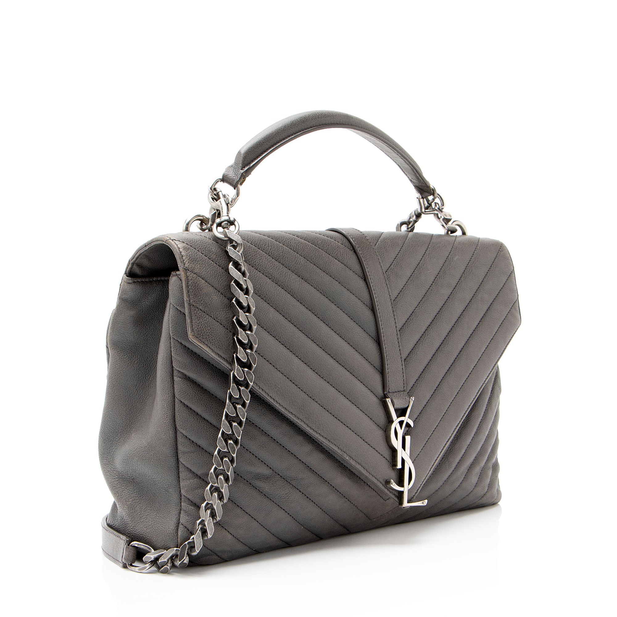 Saint Laurent Matelasse Calfskin Monogram College Large Shoulder Bag