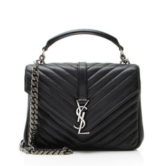 Saint Laurent Matelasse Calfskin Monogram College Medium Shoulder Bag