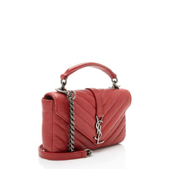Saint Laurent Matelasse Calfskin Monogram College Mini Shoulder Bag