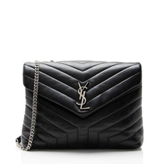 Saint Laurent Matelasse Calfskin Monogram LouLou Chain Medium Shoulder Bag