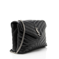 Saint Laurent Matelasse Calfskin Monogram LouLou Chain Medium Shoulder Bag