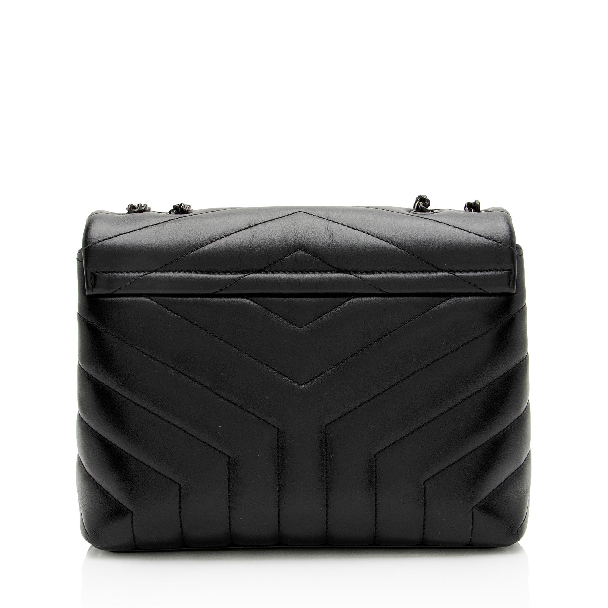 Saint Laurent Matelasse Calfskin Monogram LouLou Chain Small Shoulder Bag