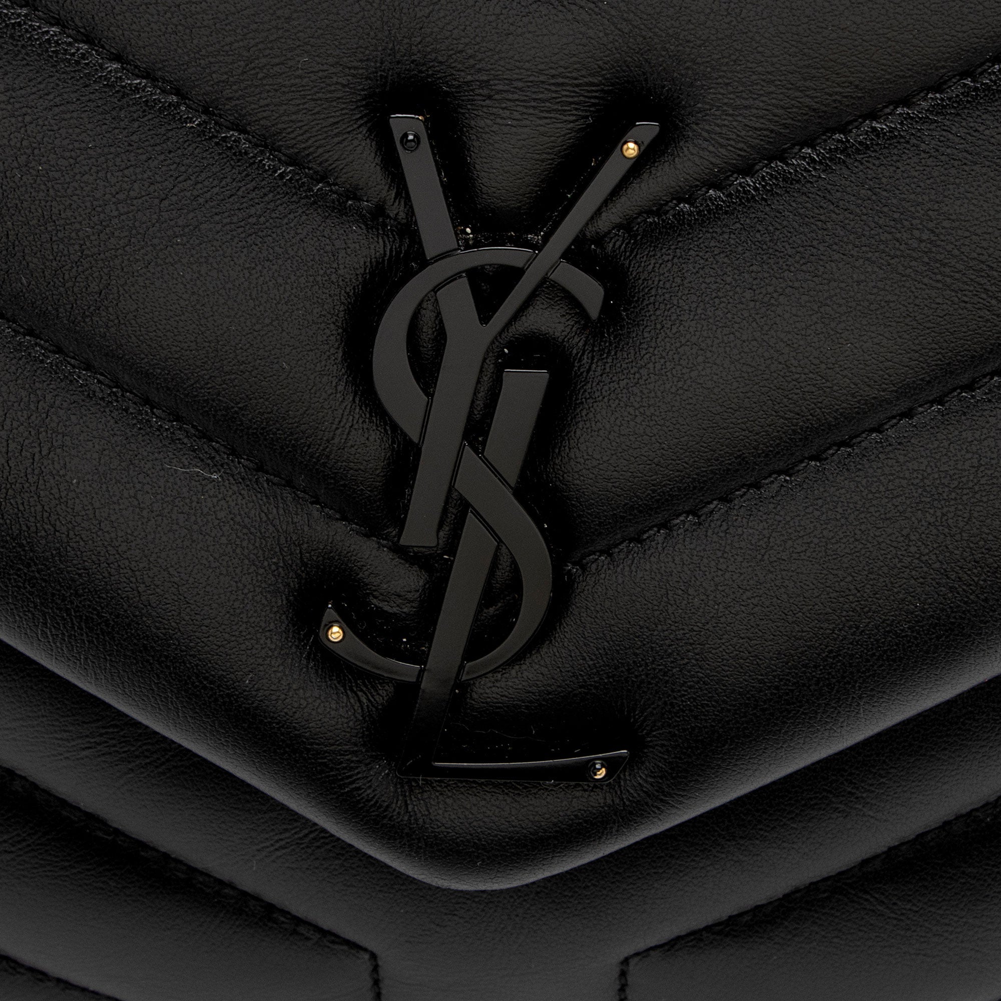 Saint Laurent Matelasse Calfskin Monogram LouLou Chain Small Shoulder Bag