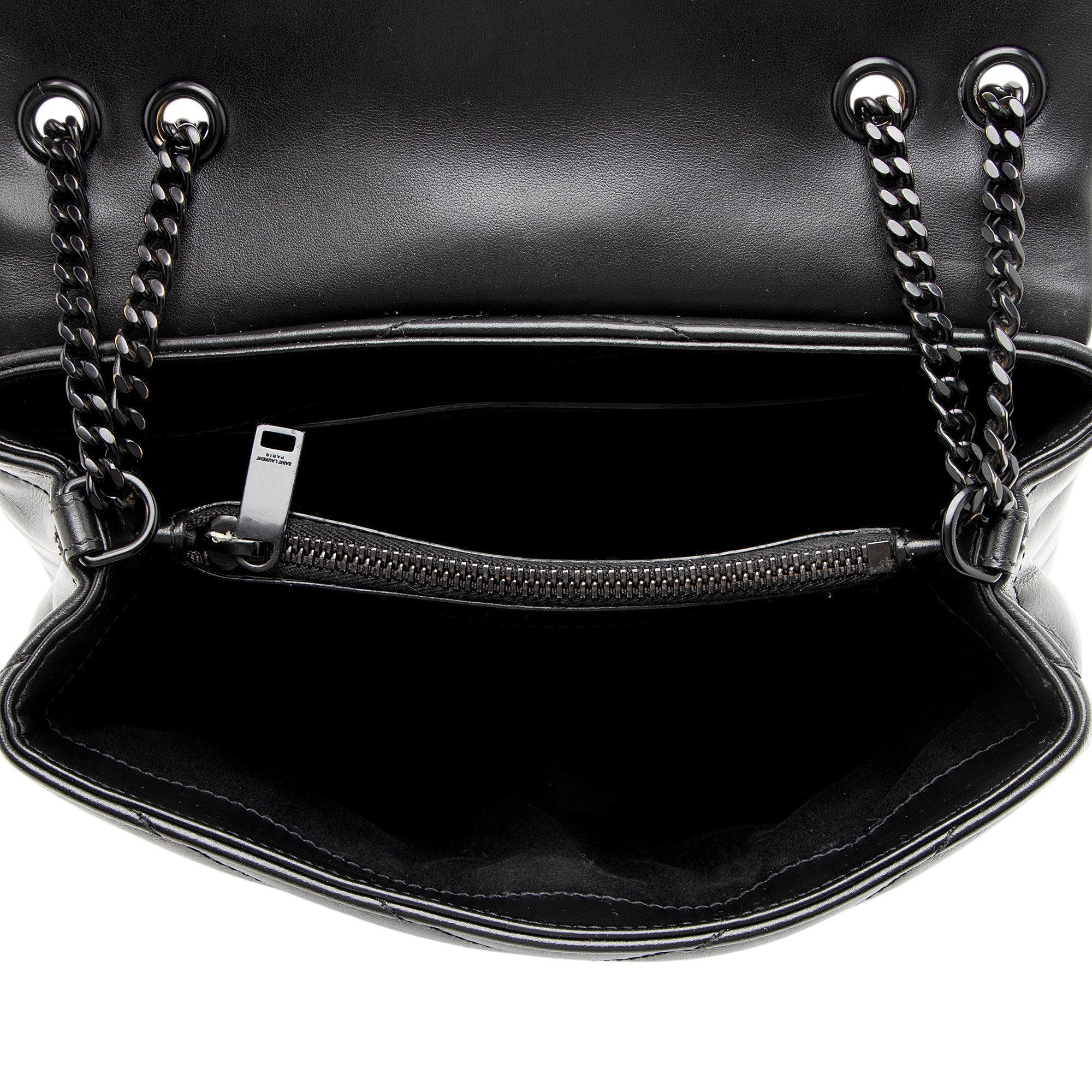 Saint Laurent Matelasse Calfskin Monogram LouLou Chain Small Shoulder Bag