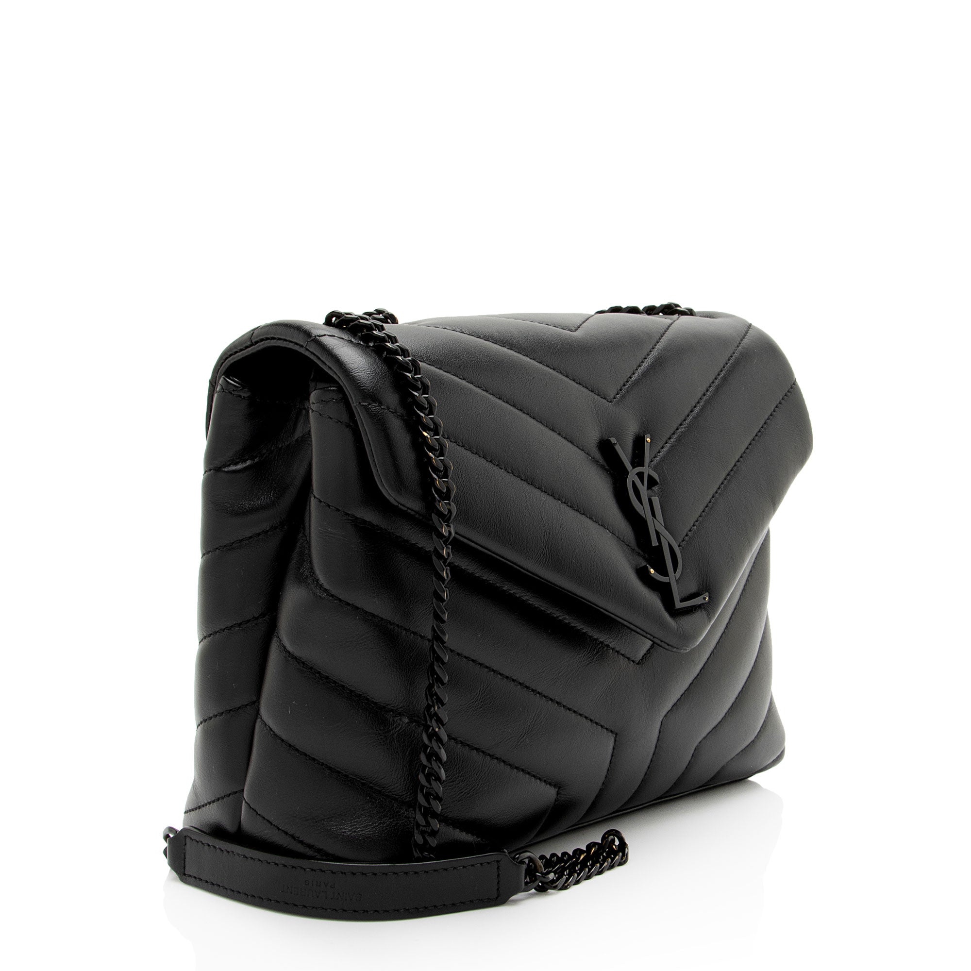 Saint Laurent Matelasse Calfskin Monogram LouLou Chain Small Shoulder Bag