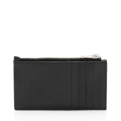 Saint Laurent Matelasse Grain de Poudre Monogram Fragments Zipper Card Case
