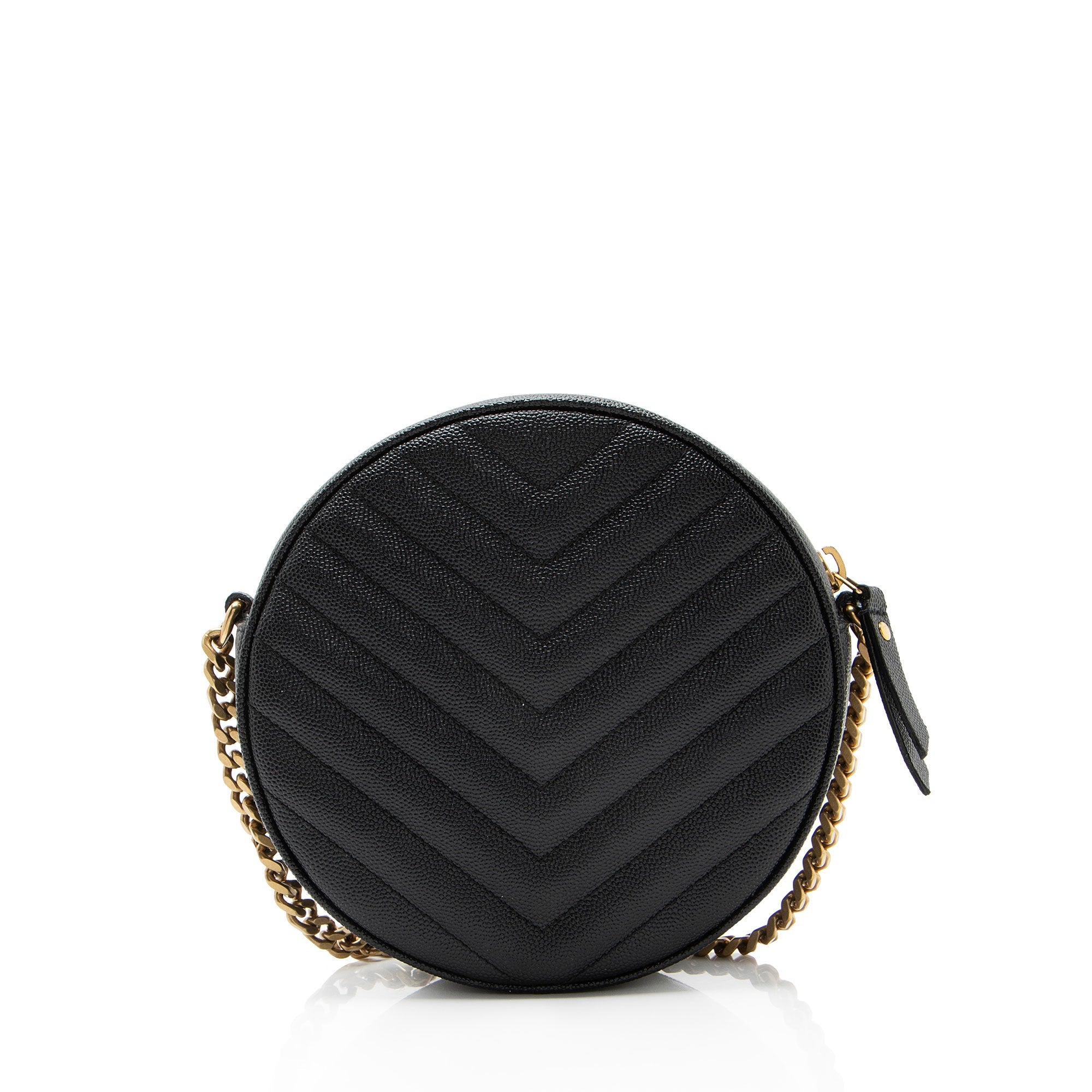 Saint Laurent Matelasse Grain de Poudre Monogram Vinyle Round Camera Bag