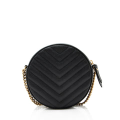 Saint Laurent Matelasse Grain de Poudre Monogram Vinyle Round Camera Bag
