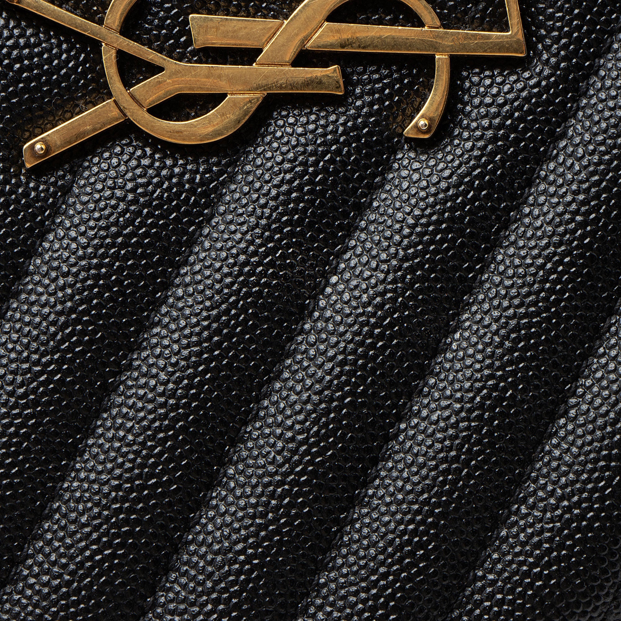Saint Laurent Matelasse Grain de Poudre Monogram Vinyle Round Camera Bag
