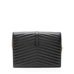 Saint Laurent Matelasse Lambskin Monogram Sulpice Chain Wallet