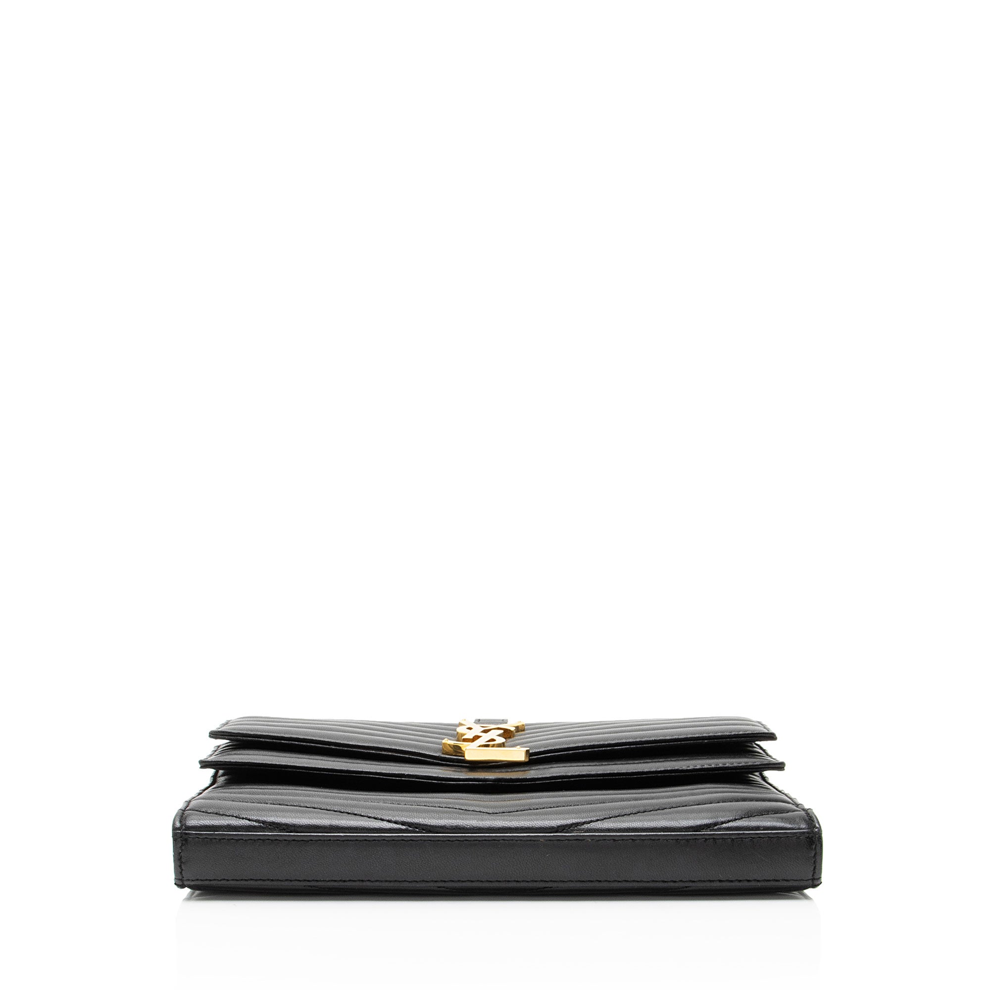 Saint Laurent Matelasse Lambskin Monogram Sulpice Chain Wallet