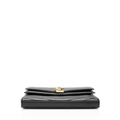 Saint Laurent Matelasse Lambskin Monogram Sulpice Chain Wallet