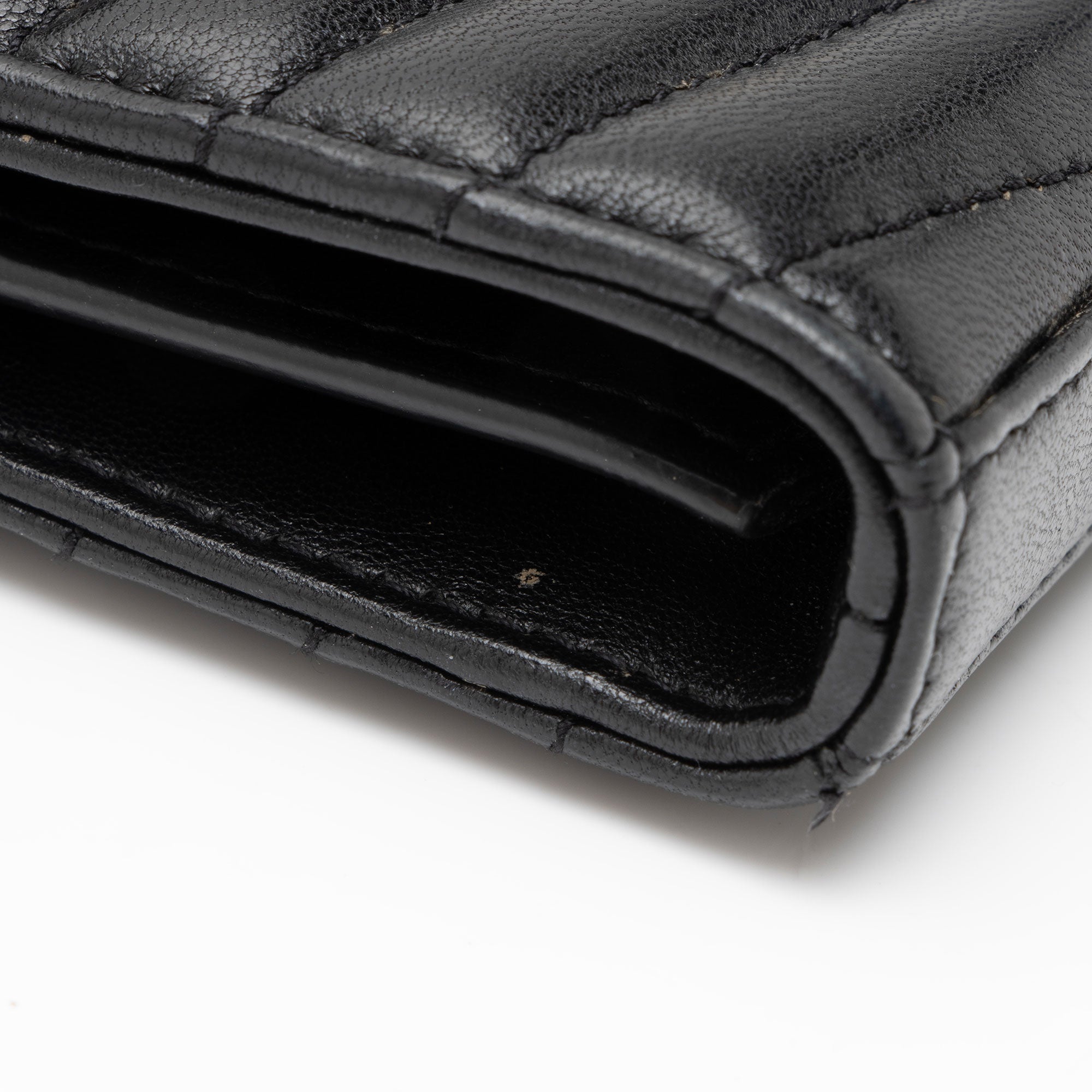 Saint Laurent Matelasse Lambskin Monogram Sulpice Chain Wallet