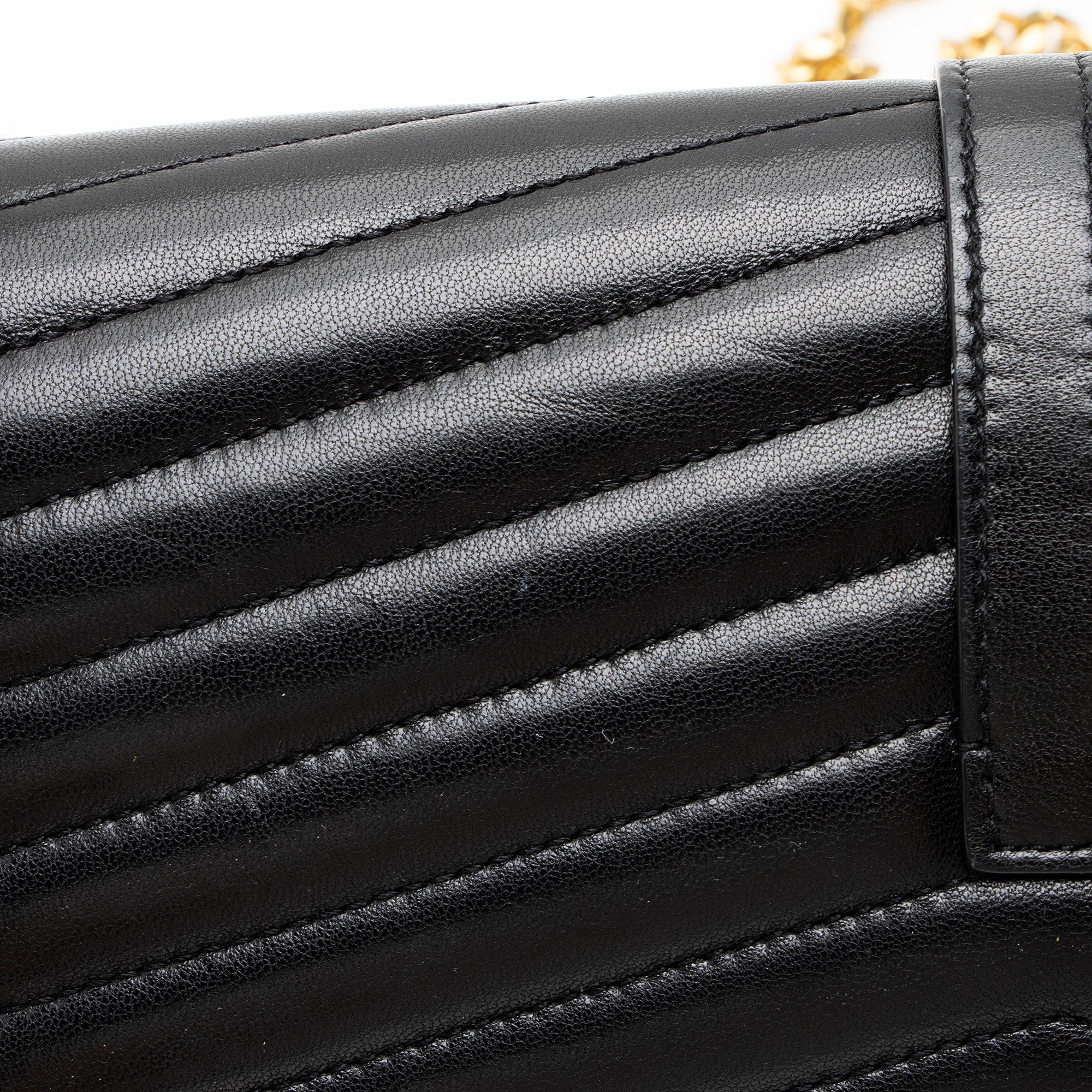Saint Laurent Matelasse Lambskin Monogram Sulpice Chain Wallet