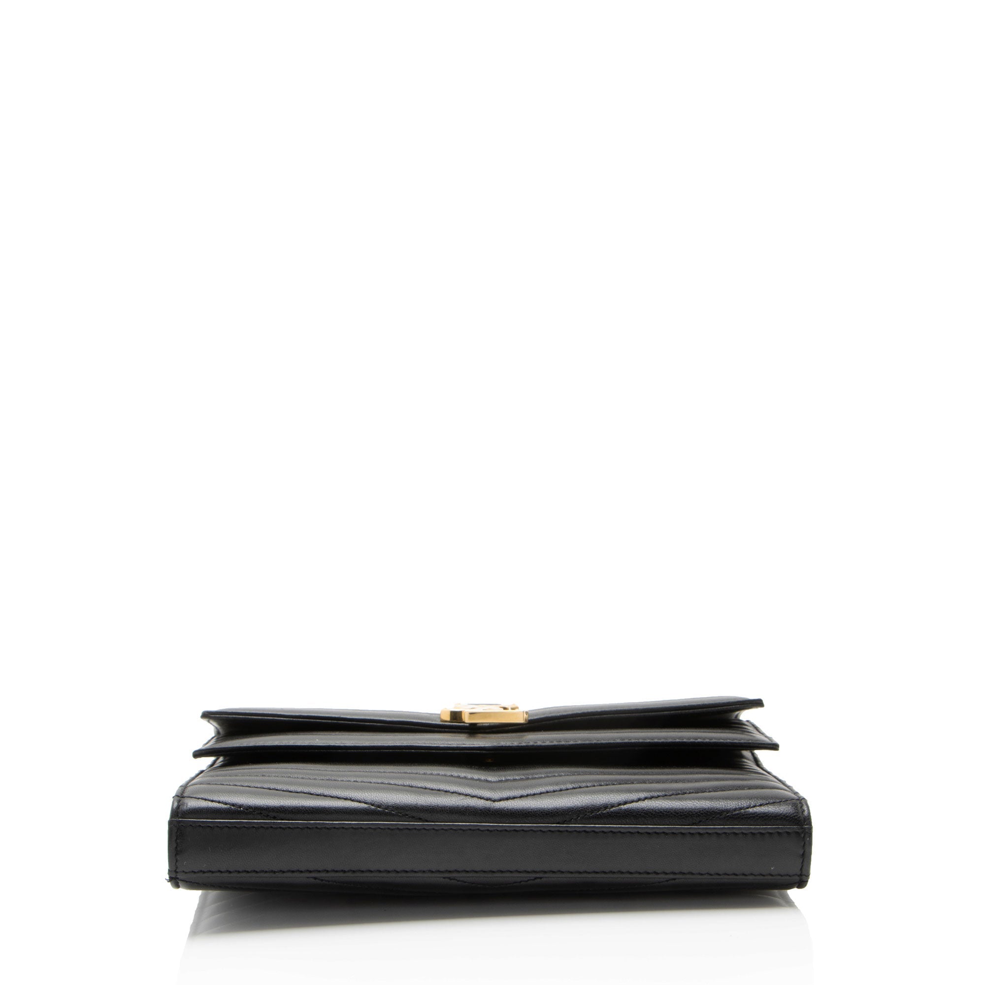 Saint Laurent Matelasse Lambskin Monogram Sulpice Chain Wallet