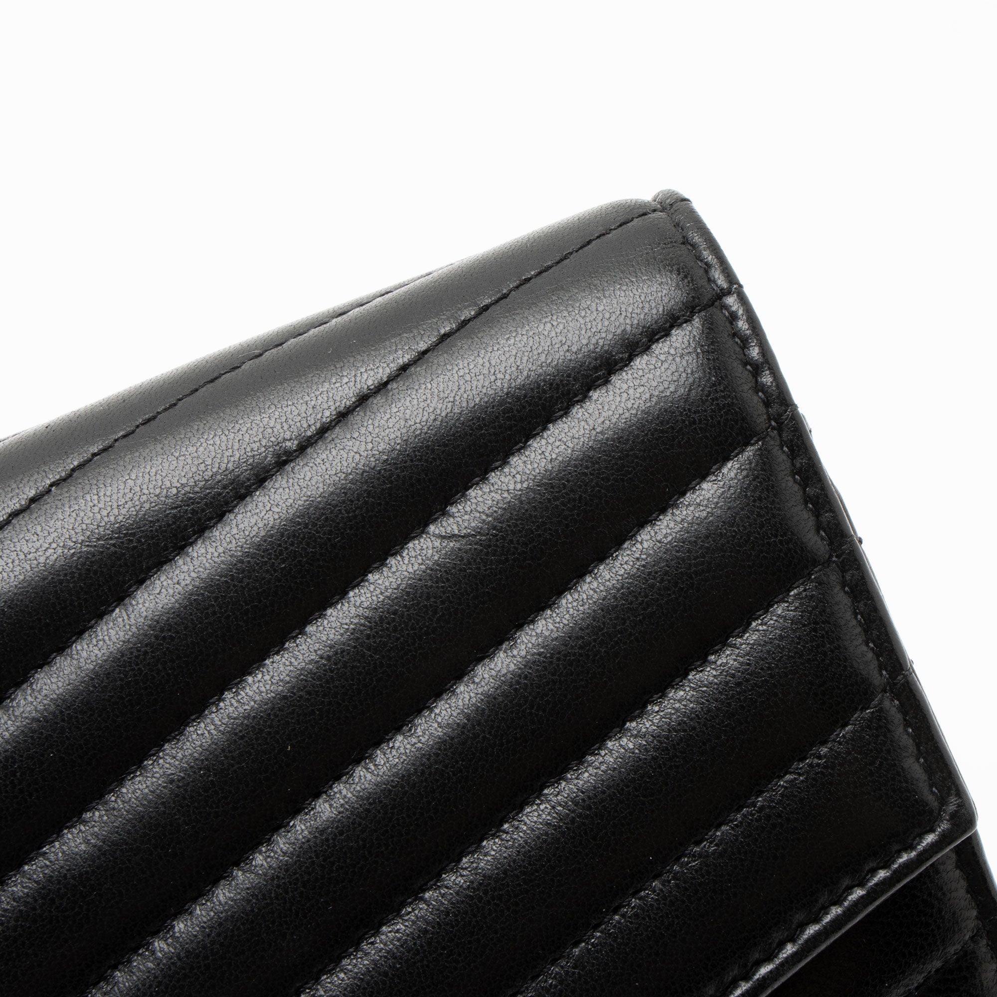 Saint Laurent Matelasse Lambskin Monogram Sulpice Chain Wallet
