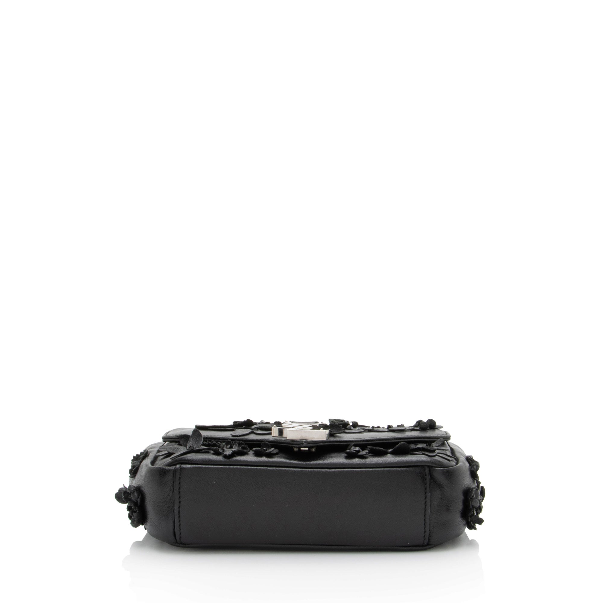 Saint Laurent Matelasse Leather Floral Applique Monogram Classic Baby Chain Bag