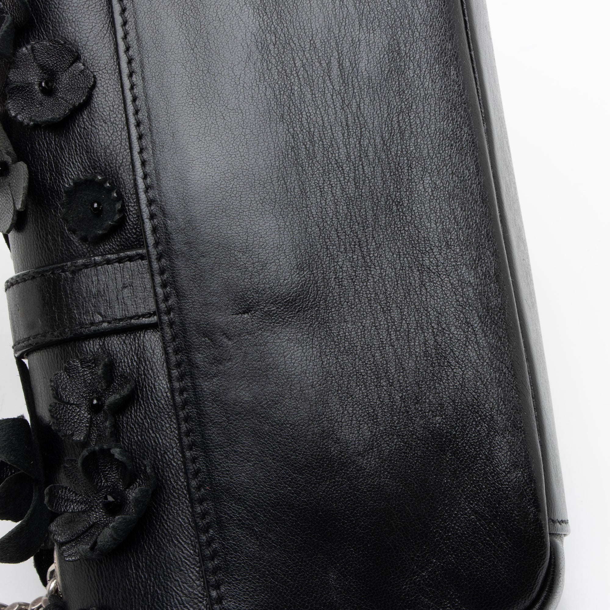 Saint Laurent Matelasse Leather Floral Applique Monogram Classic Baby Chain Bag
