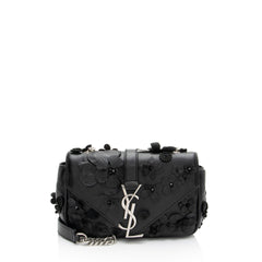 Saint Laurent Matelasse Leather Floral Applique Monogram Classic Baby Chain Bag
