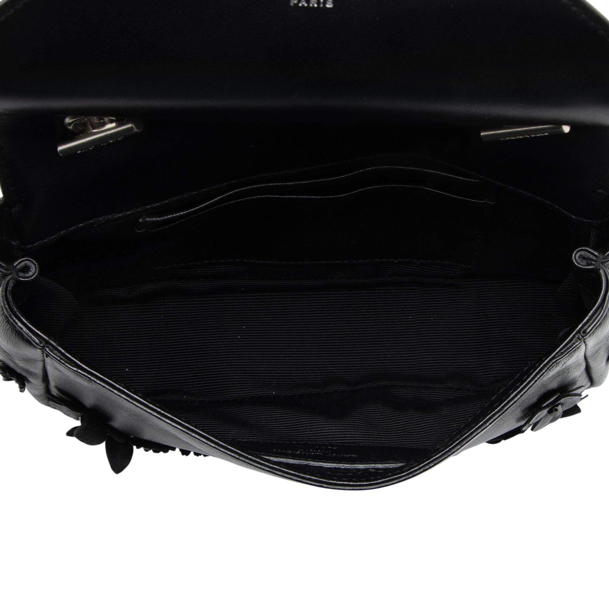 Saint Laurent Matelasse Leather Floral Applique Monogram Classic Baby Chain Bag