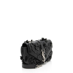 Saint Laurent Matelasse Leather Floral Applique Monogram Classic Baby Chain Bag