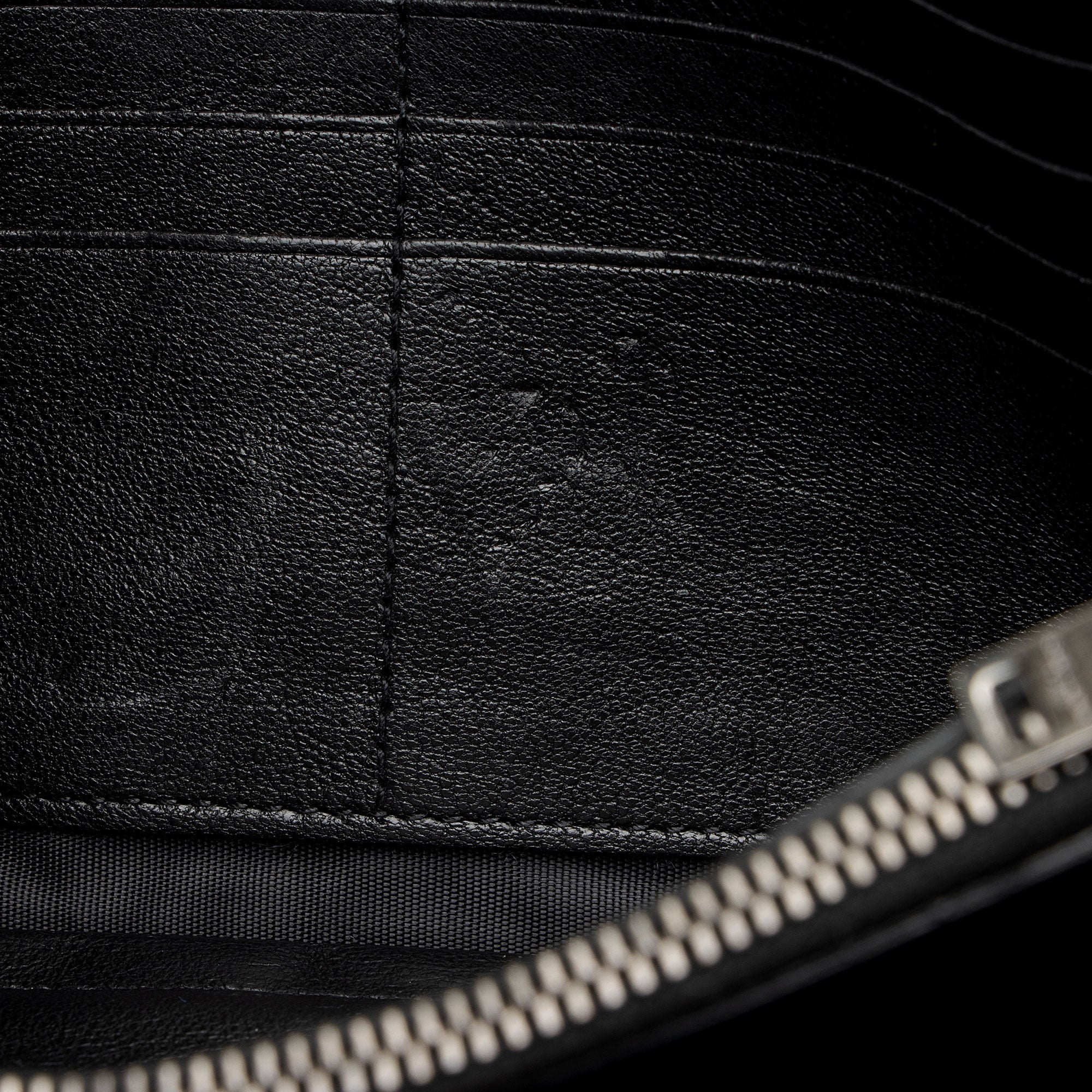 Saint Laurent Mixed Matelasse Grain de Poudre Embellished Monogram Chain Wallet