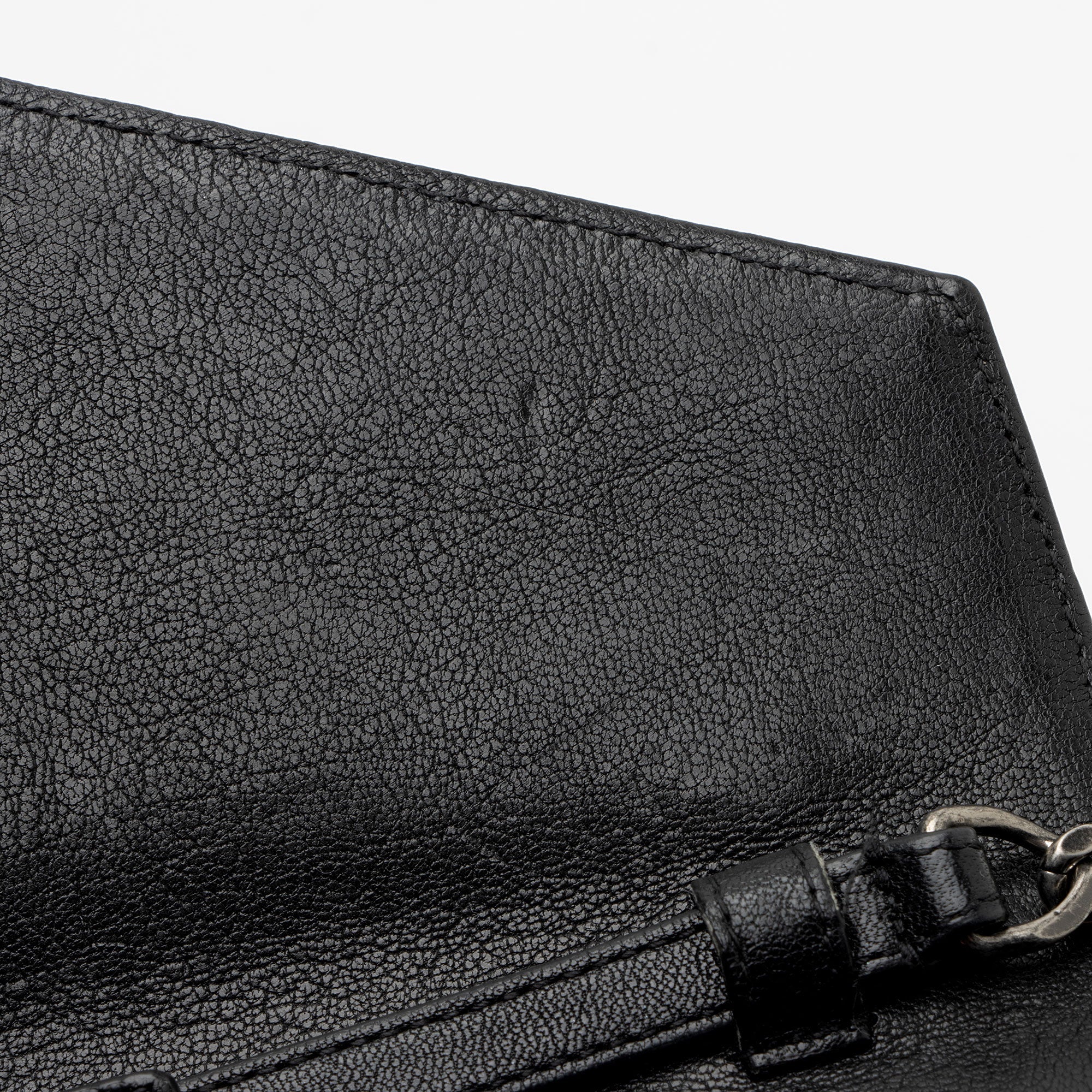 Saint Laurent Mixed Matelasse Grain de Poudre Embellished Monogram Chain Wallet