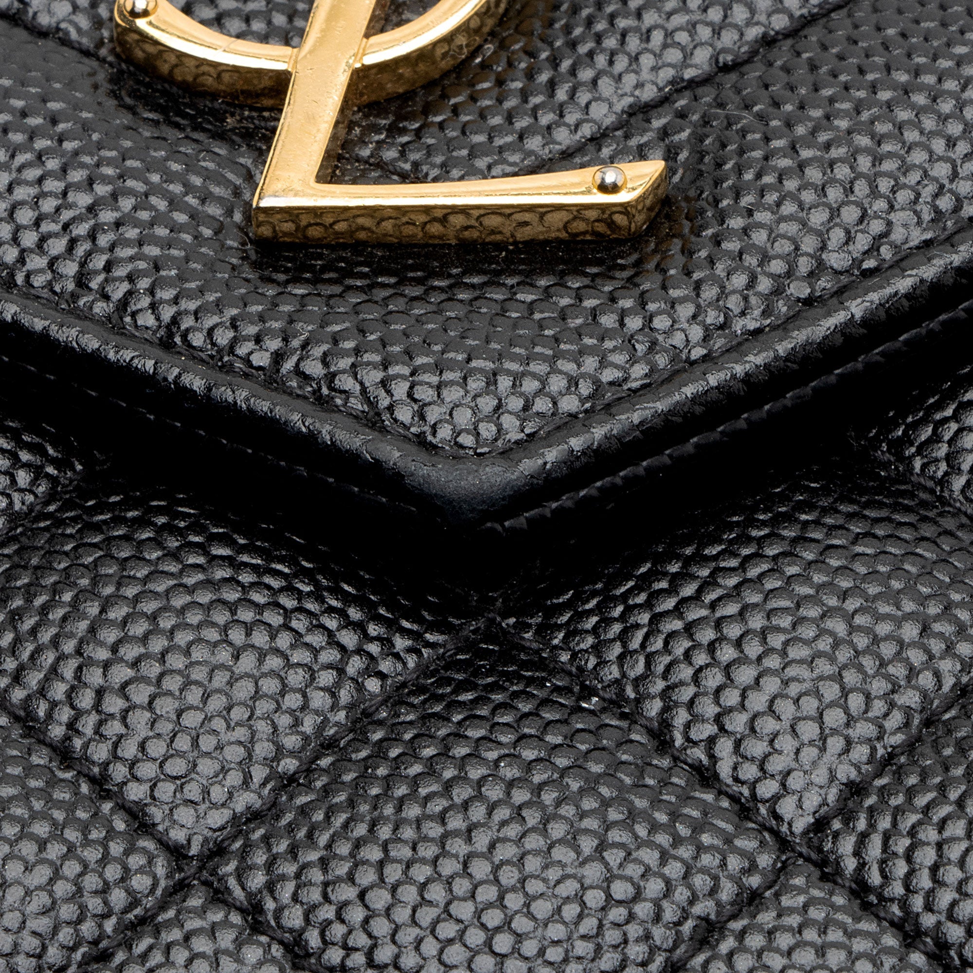 Saint Laurent Mixed Matelasse Grain de Poudre Monogram Chain Wallet