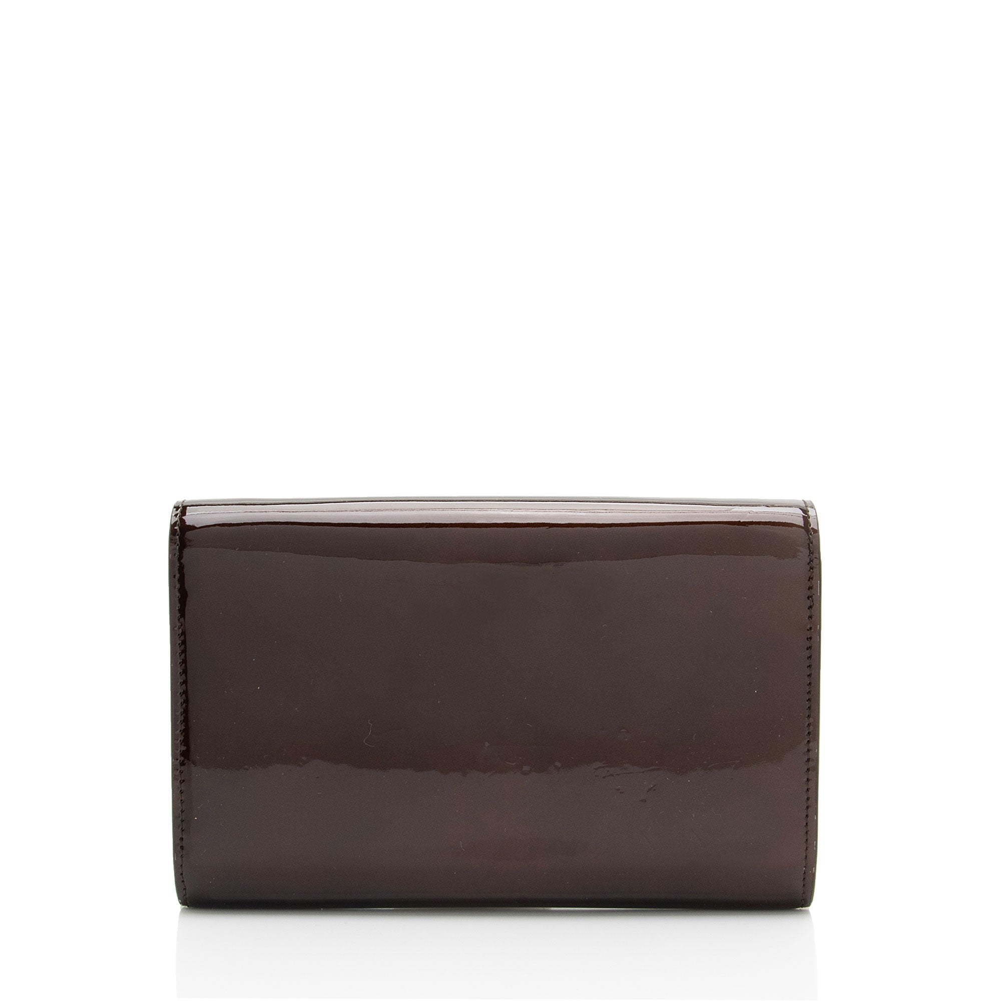 Saint Laurent Patent Leather Monogram Uptown Chain Wallet