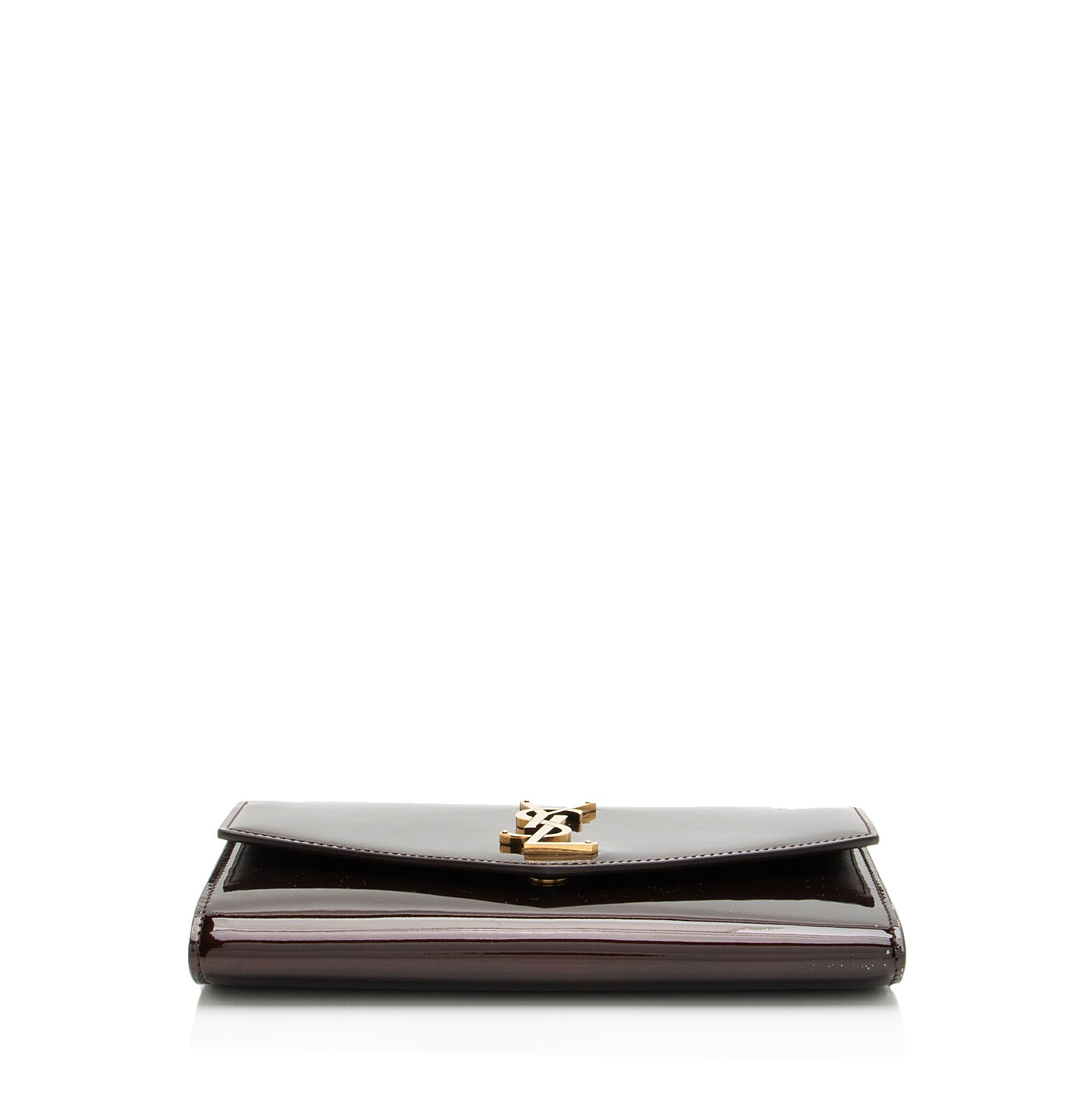 Saint Laurent Patent Leather Monogram Uptown Chain Wallet