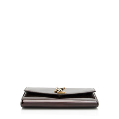 Saint Laurent Patent Leather Monogram Uptown Chain Wallet