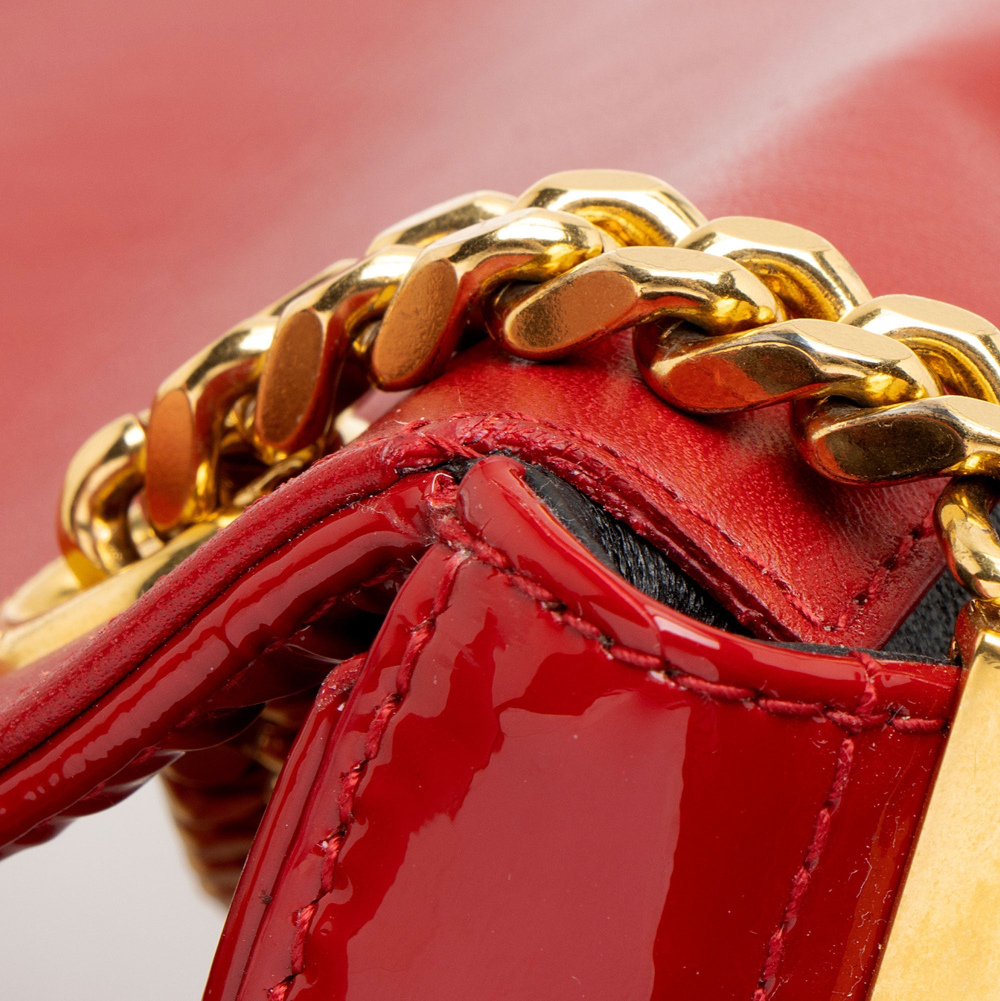 Saint Laurent Patent Leather Monogram Vicky Small Shoulder Bag