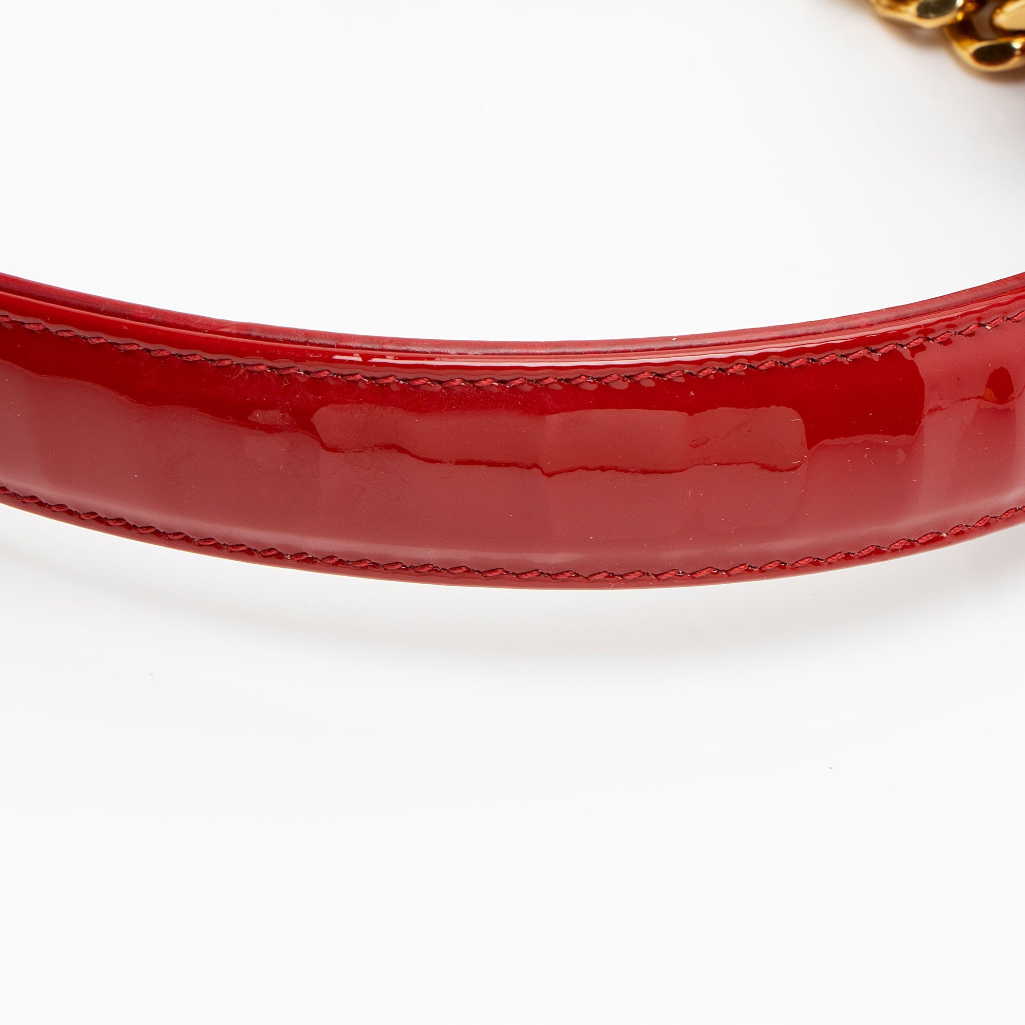 Saint Laurent Patent Leather Monogram Vicky Small Shoulder Bag