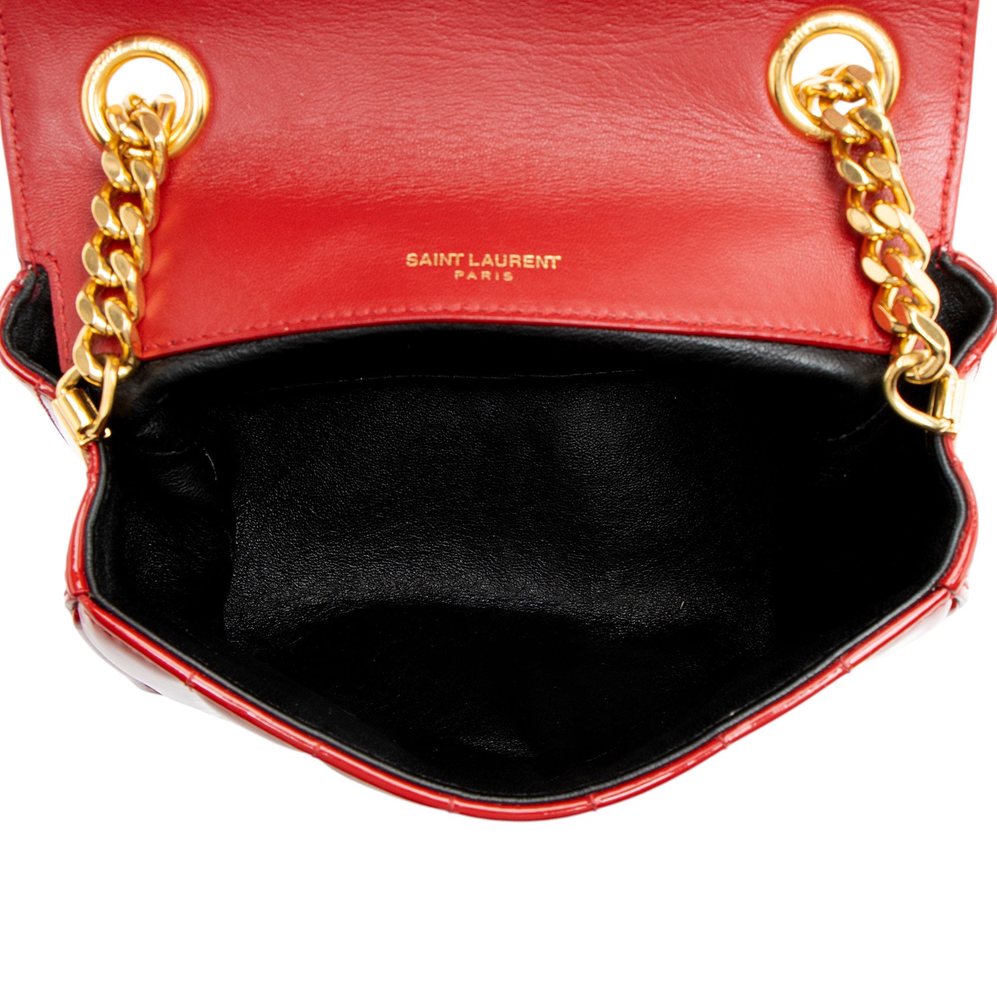 Saint Laurent Patent Leather Monogram Vicky Small Shoulder Bag