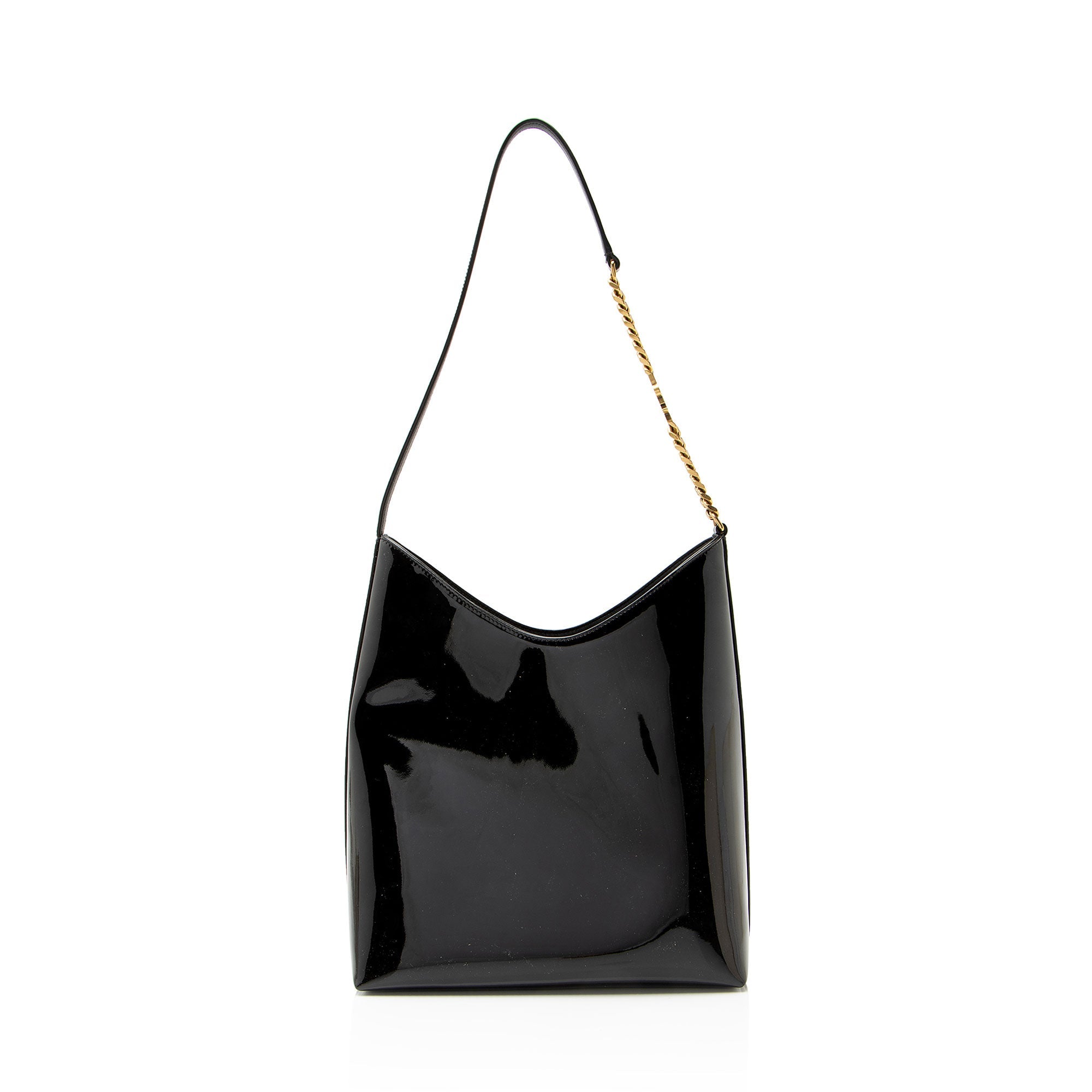 Saint Laurent Patent Leather Rendez-Vous Hobo