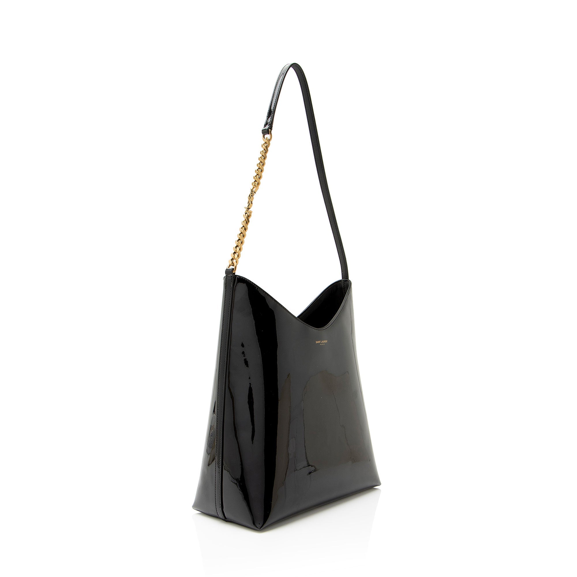 Saint Laurent Patent Leather Rendez-Vous Hobo