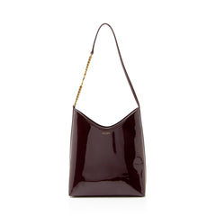 Saint Laurent Patent Leather Rendez-Vouz Medium Hobo