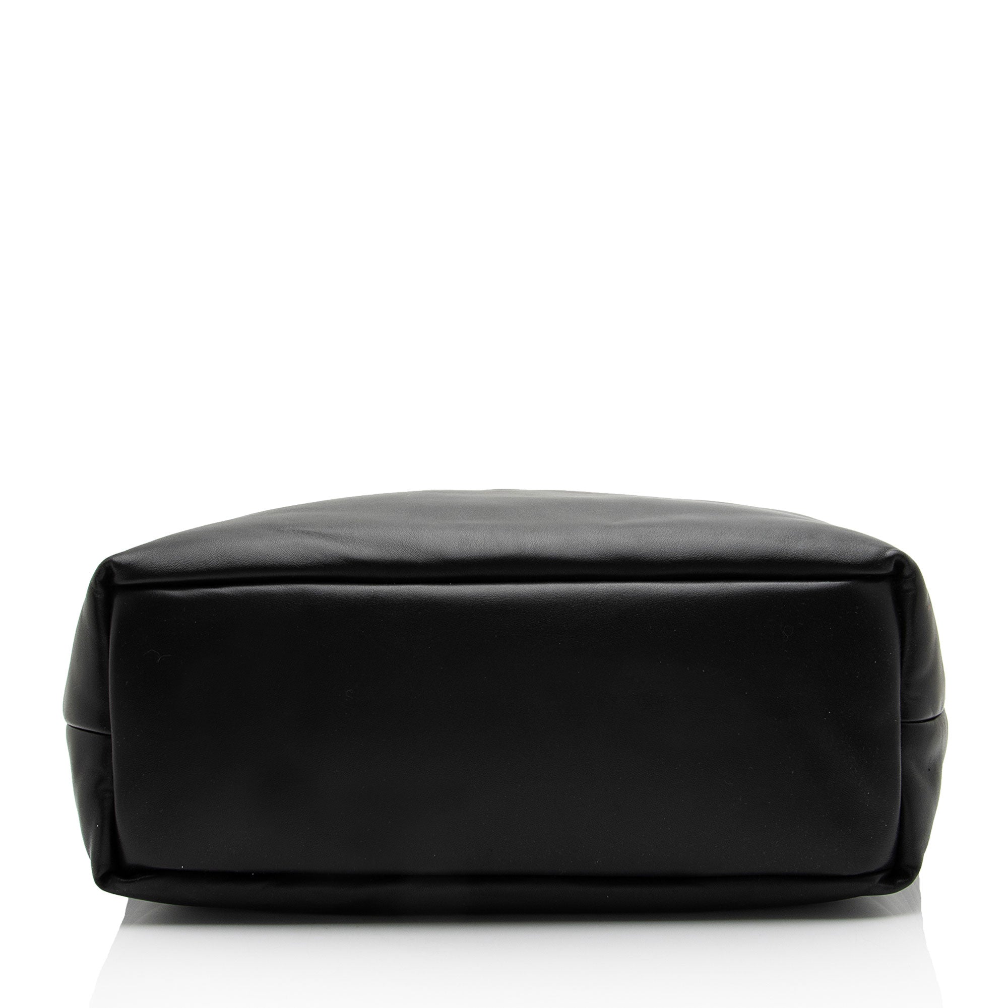 Saint Laurent Puffed Leather Logo Shopping Tote