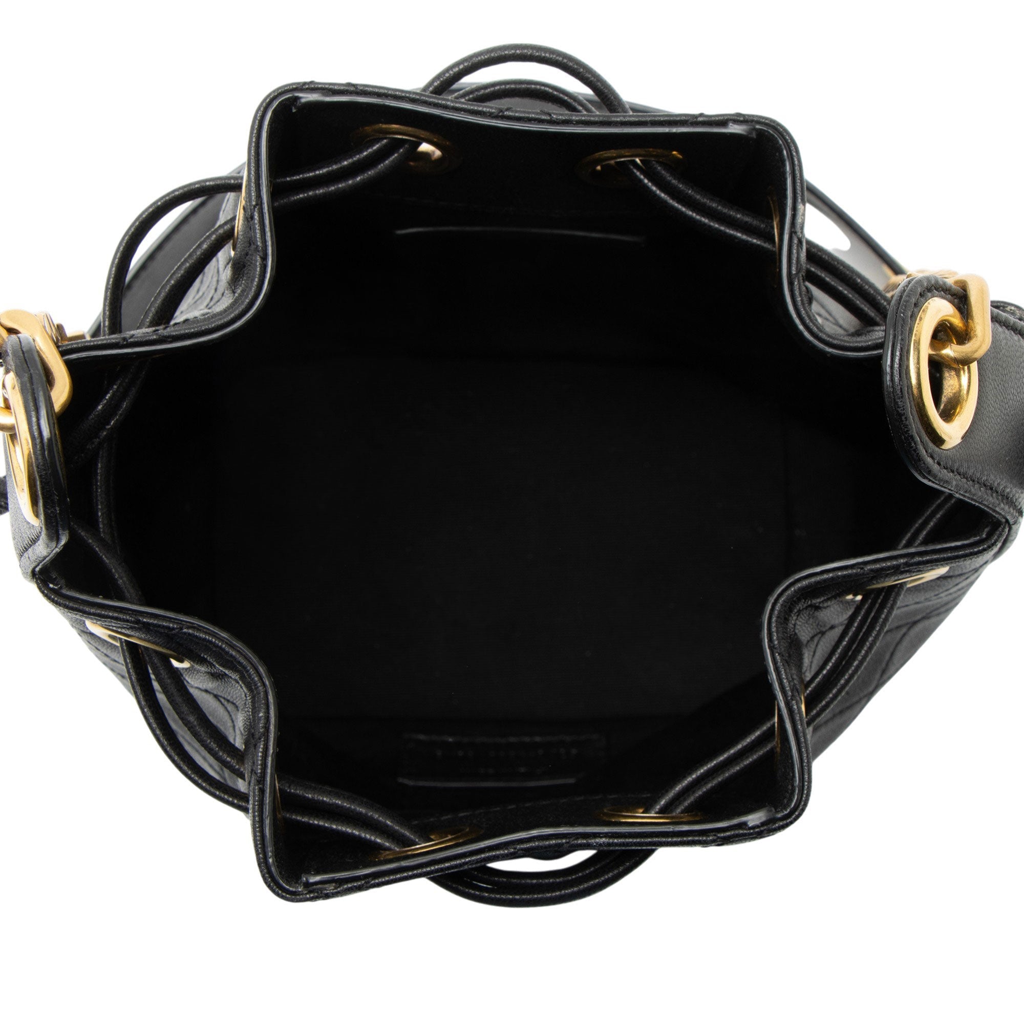 Saint Laurent Quilted Lambskin Cassandre Small Bucket Bag