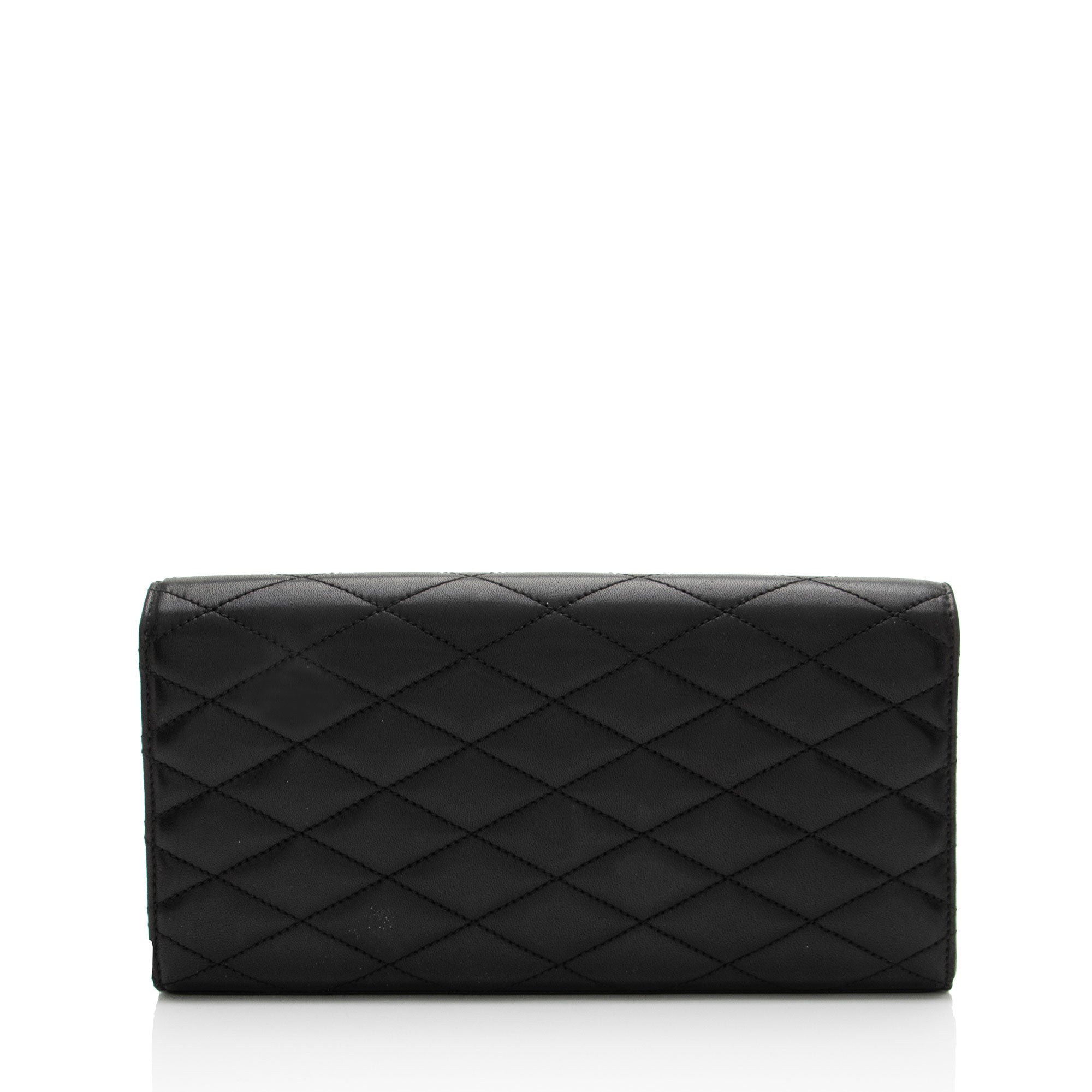 Saint Laurent Quilted Lambskin Monogram Kate Clutch