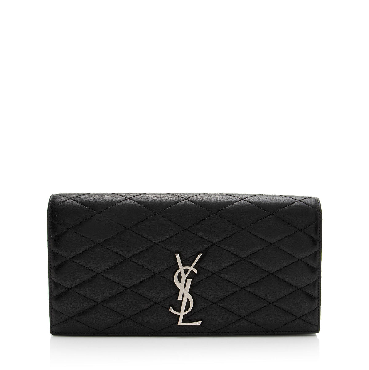 Saint Laurent Quilted Lambskin Monogram Kate Clutch