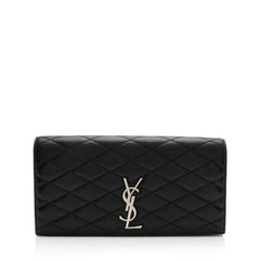 Saint Laurent Quilted Lambskin Monogram Kate Clutch