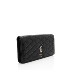 Saint Laurent Quilted Lambskin Monogram Kate Clutch